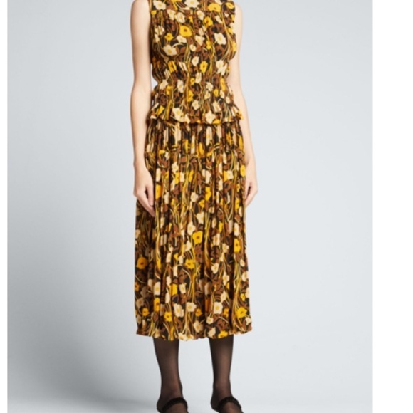Rebecca Taylor NWT Floral Mesh Midi Skirt in Daphne Fleur Blanc - Picture 1 of 13